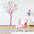 Виниловая наклейка на стену розового цвета Силуэт дерева Ботанический декор интерьера - 140 х 88 см