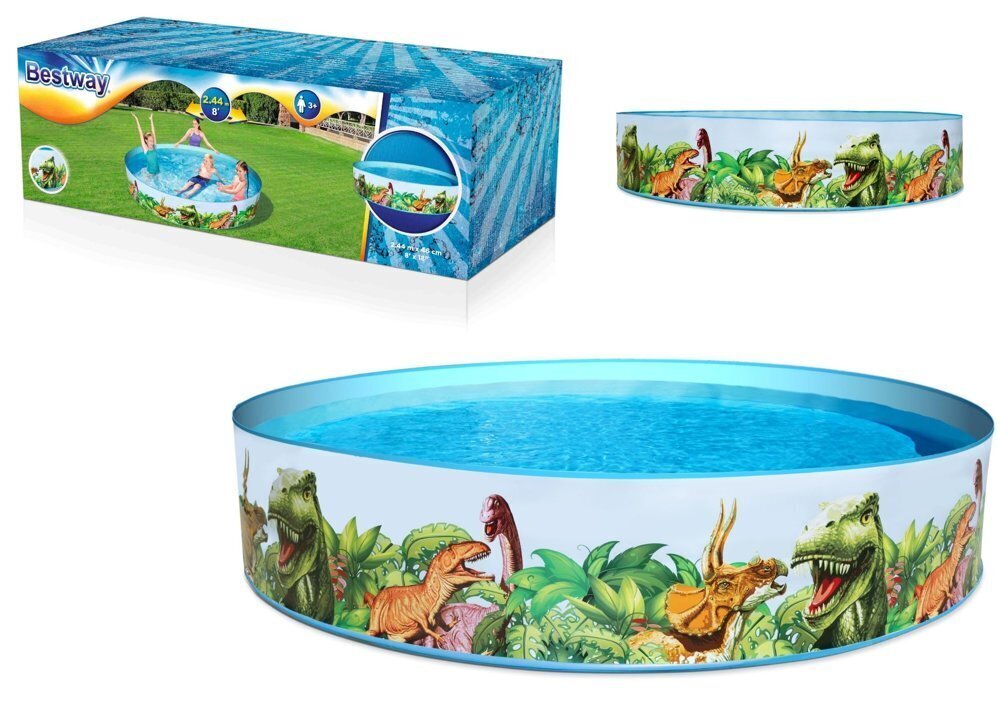 Bestway Dinosaur Fill'N Fun bassein 2.44m x 46cm, 55001 hind ja info | Basseinid | kaup24.ee