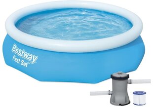 Надувной бассейн Bestway Fast Set 305x76 см, с фильтром цена и информация | Бассейны | kaup24.ee