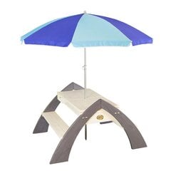 Puidust piknikulaud koos vihmavarju ning vee- ja liivakastidega, Delta Axi hind ja info | Mänguväljakud, mängumajad | kaup24.ee