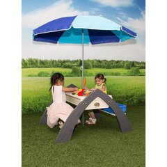 Деревянный стол для пикника с зонтиком и ящиками для воды и песка, Delta Axi цена и информация | Детские игровые домики | kaup24.ee