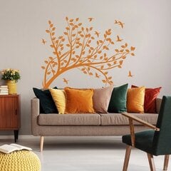 Vinüülist seinakleebis lehestikuga oranži värvi kleebis sisekujundus – 120 x 96 cm hind ja info | Seinakleebised | kaup24.ee