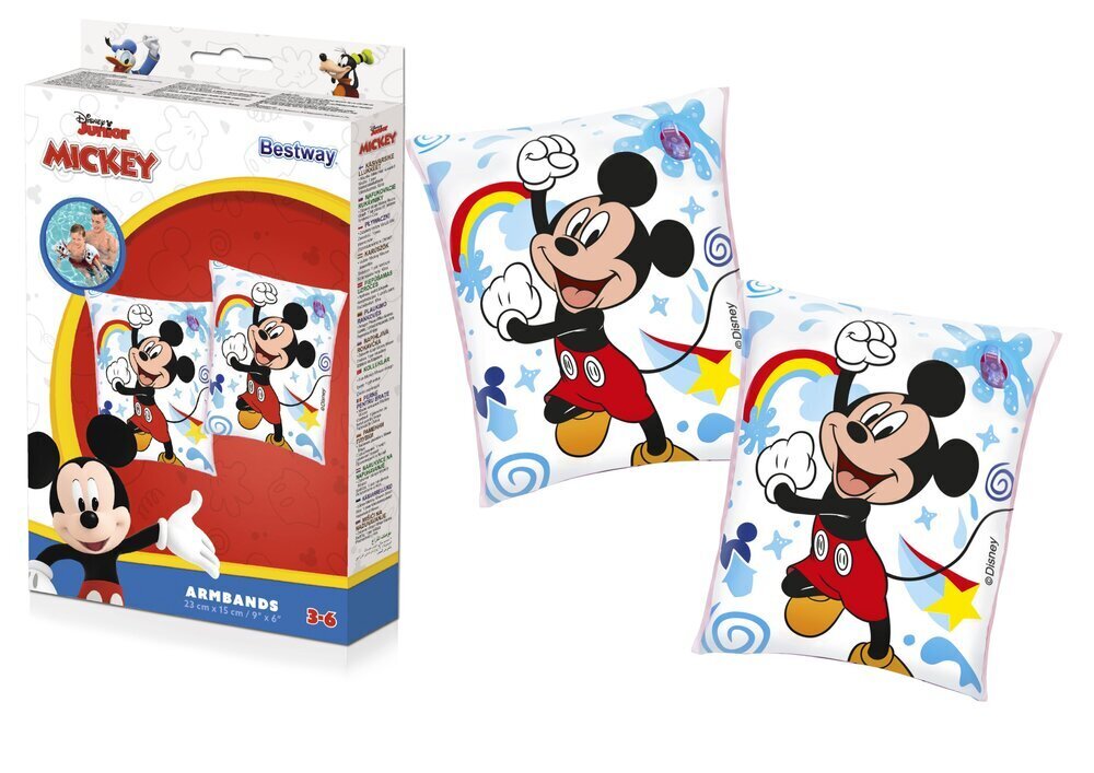 Mickey Mouse täispuhutavad ujumisvarrukad, valge, Bestway hind ja info | Ujumisvestid ja -kätised | kaup24.ee