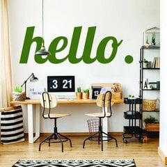 Vinüülist seinakleebis "Hello" kirjaga roheline tekst kleebis sisekujundus – 140 x 48 cm hind ja info | Seinakleebised | kaup24.ee