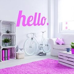 Vinüülist seinakleebis "Hello" roosa tekstiga kleebis sisekujundus - 140 x 48 cm hind ja info | Seinakleebised | kaup24.ee