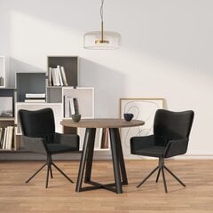 vidaXL pööratavad söögitoolid 2 tk, must, samet hind ja info | Söögilaua toolid, köögitoolid | kaup24.ee