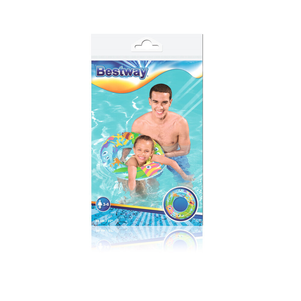Bestway Täispuhutav ujumisrõngas, 56 cm, erinevad värvid hind ja info | Täispuhutavad veemänguasjad ja ujumistarbed | kaup24.ee