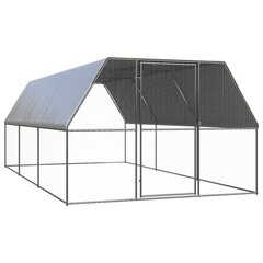 vidaXL õue kanapuur, 3 x 6 x 2 m, tsingitud teras цена и информация | Скворечники, кормушки, клетки | kaup24.ee