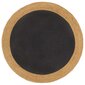 vidaXL punutud põrandavaip, must ja naturaalne, 120 cm, džuut/puuvill цена и информация | Vaibad | kaup24.ee