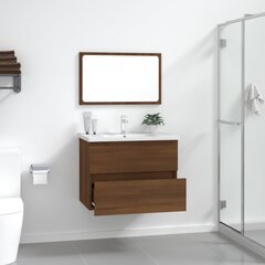 vidaXL 2-osaline vannitoa mööblikomplekt, pruun tamm, tehispuit hind ja info | Vannitoa komplektid | kaup24.ee
