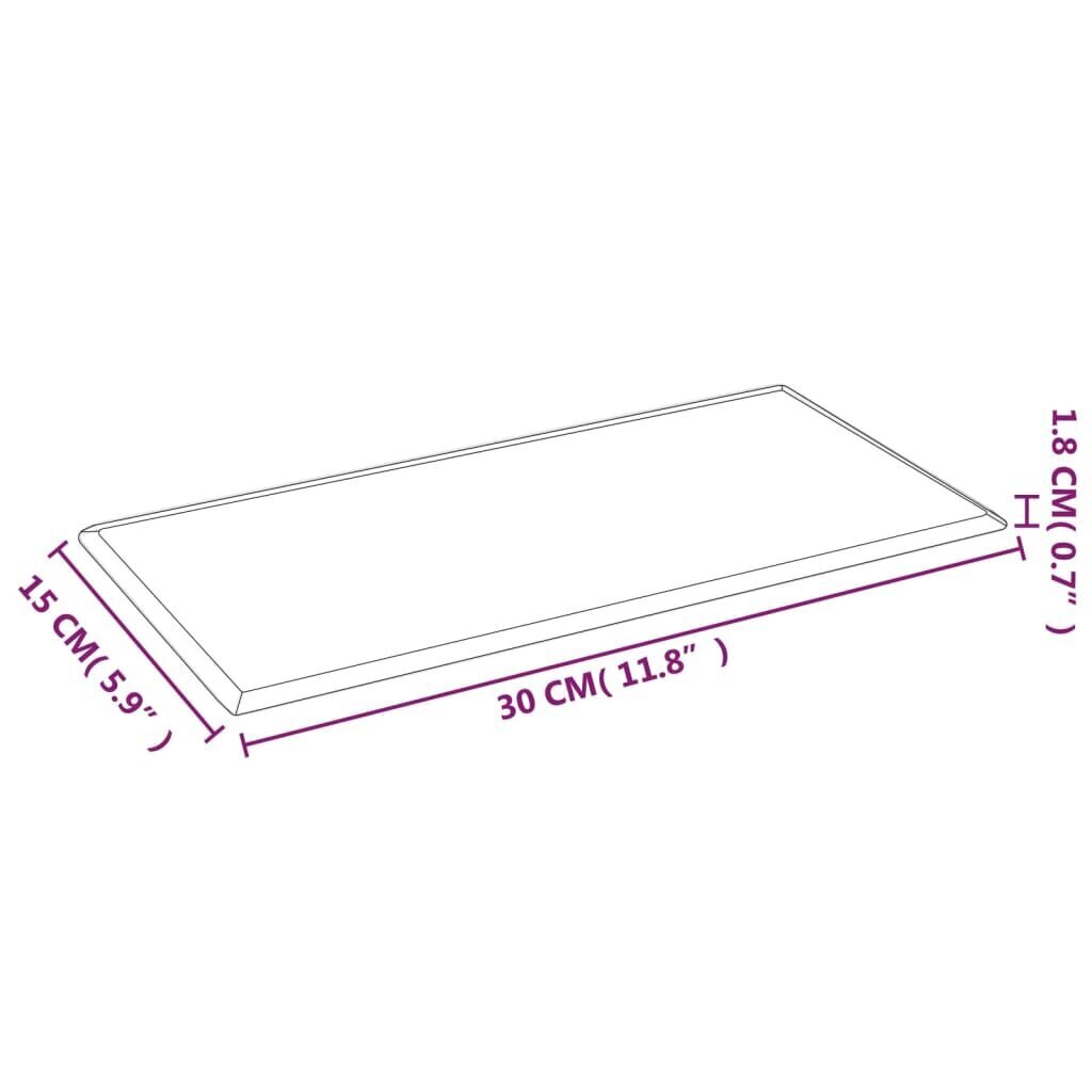 vidaXL seinapaneelid 12 tk, pruun, 30 x 15 cm, kunstnahk, 0,54 m² hind ja info | Lae-, seinakaunistus elemendid | kaup24.ee