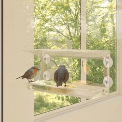vidaXL aknale kinnituvad linnusöögimajad 2 tk, akrüül, 30 x 12 x 15 cm цена и информация | Скворечники, кормушки, клетки | kaup24.ee