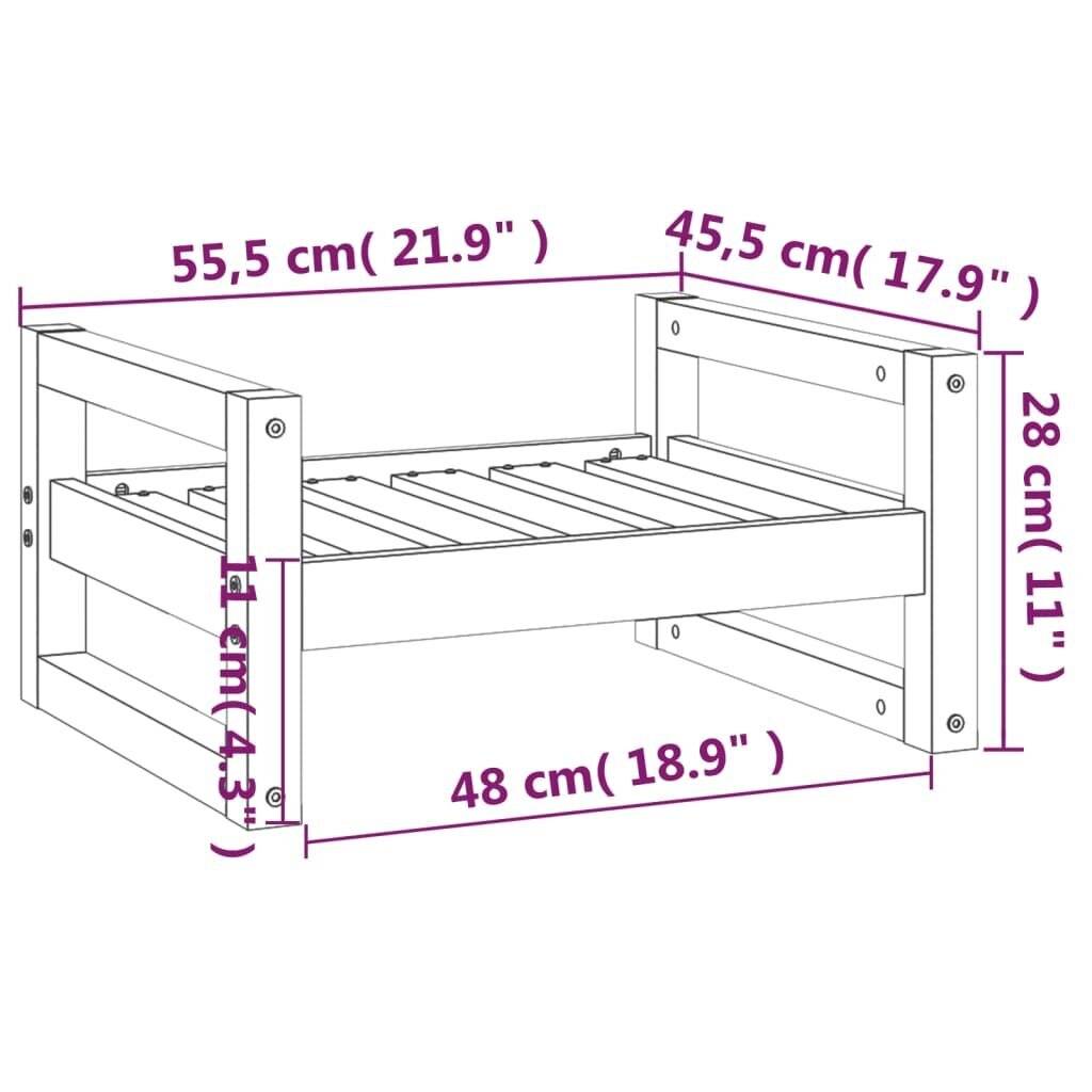 vidaXL koeravoodi, 55,5 x 45,5 x 28 cm, männipuit hind ja info | Pesad, padjad | kaup24.ee