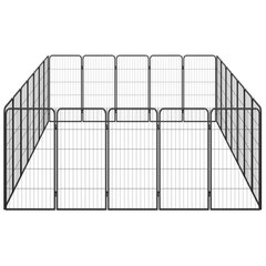 vidaXL 24 paneeliga koera mänguaed must 50x100 cm pulbervärvitud teras hind ja info | Pesad, padjad | kaup24.ee