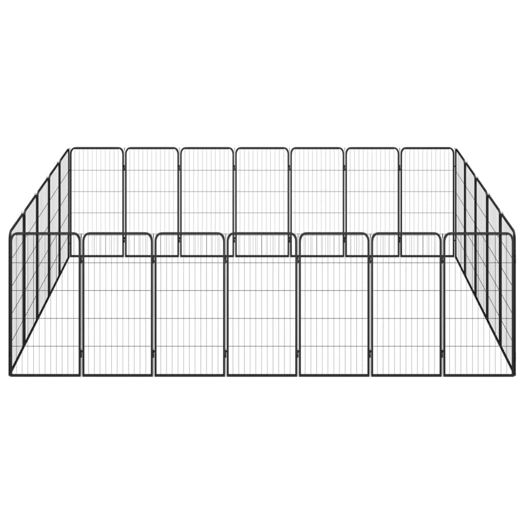 vidaXL 24 paneeliga koera mänguaed must 50x100 cm pulbervärvitud teras цена и информация | Pesad, padjad | kaup24.ee
