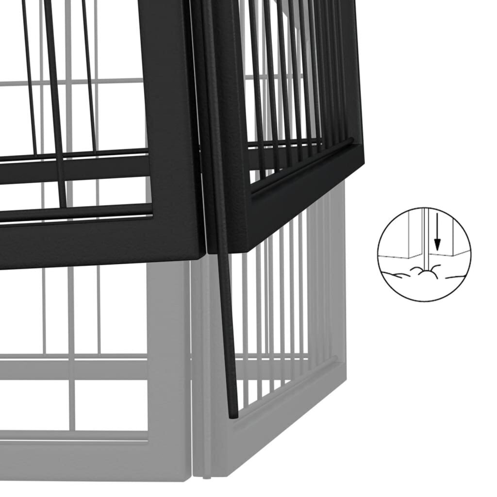 vidaXL 32 paneeliga koera mänguaed must 100x50 cm pulbervärvitud teras hind ja info | Pesad, kuudid | kaup24.ee