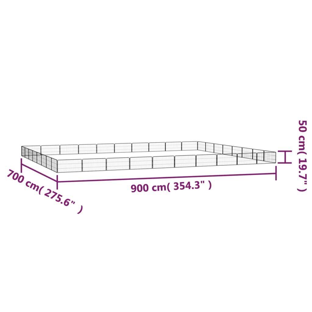 vidaXL 32 paneeliga koera mänguaed must 100x50 cm pulbervärvitud teras hind ja info | Pesad, kuudid | kaup24.ee