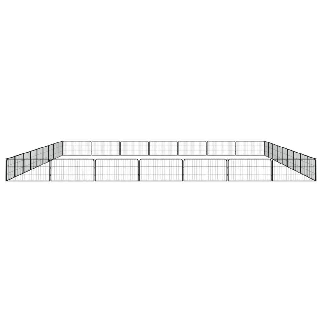 vidaXL 32 paneeliga koera mänguaed must 100x50 cm pulbervärvitud teras hind ja info | Pesad, kuudid | kaup24.ee