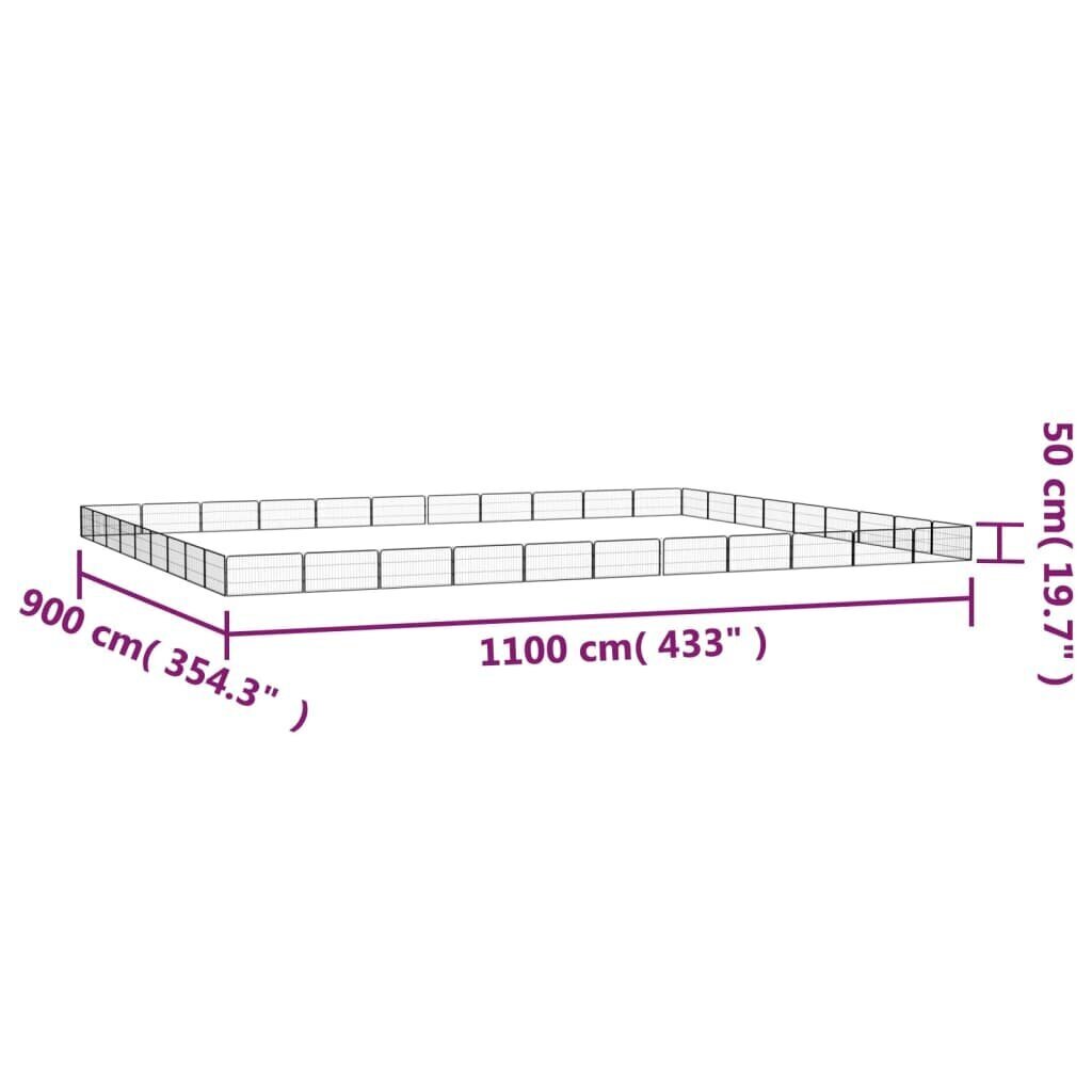 vidaXL 40 paneeliga koera mänguaed must 100x50 cm pulbervärvitud teras цена и информация | Pesad, kuudid | kaup24.ee