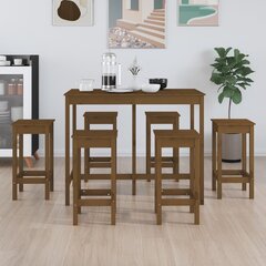 vidaXL 7-osaline baarikomplekt, meepruun, männipuit цена и информация | Комплекты мебели для столовой | kaup24.ee