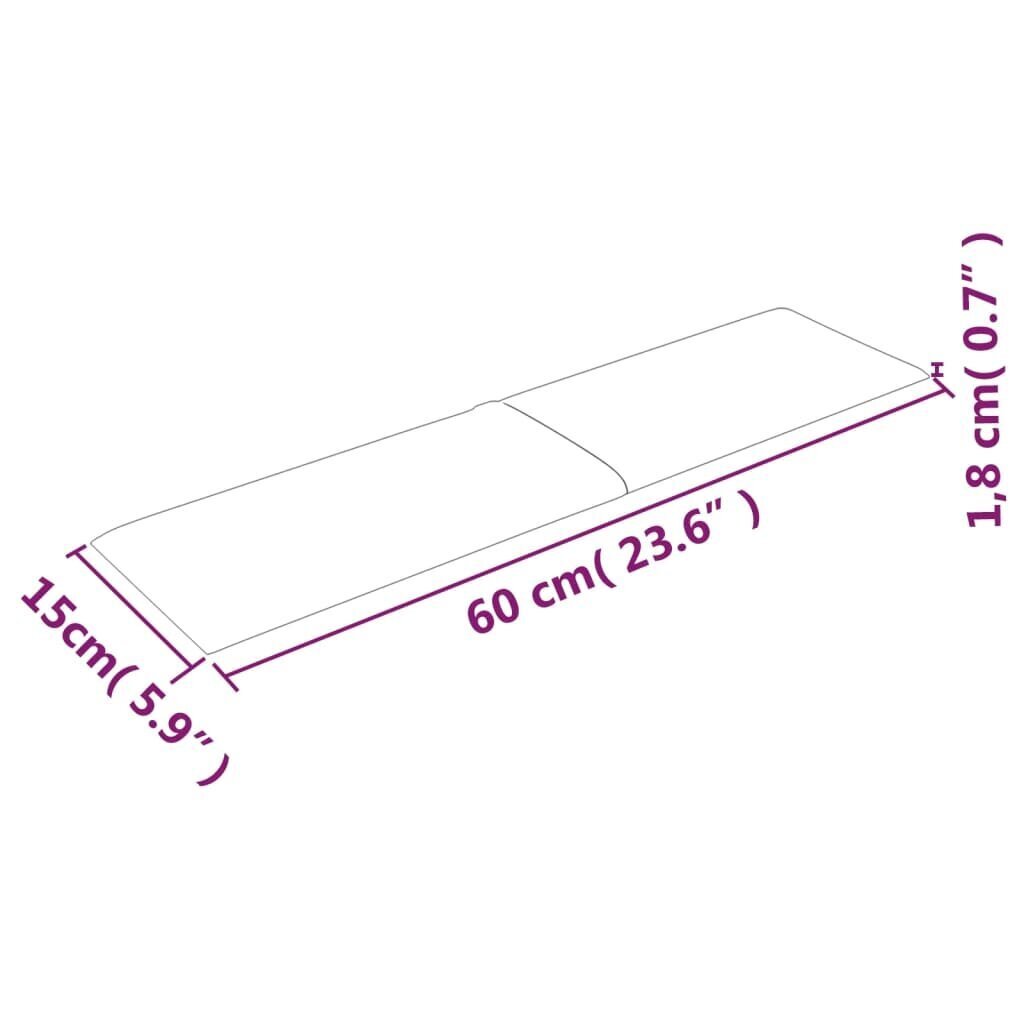 vidaXL seinapaneelid 12 tk, tumehall, 60 x 15 cm, samet, 1,08 m² hind ja info | Lae-, seinakaunistus elemendid | kaup24.ee