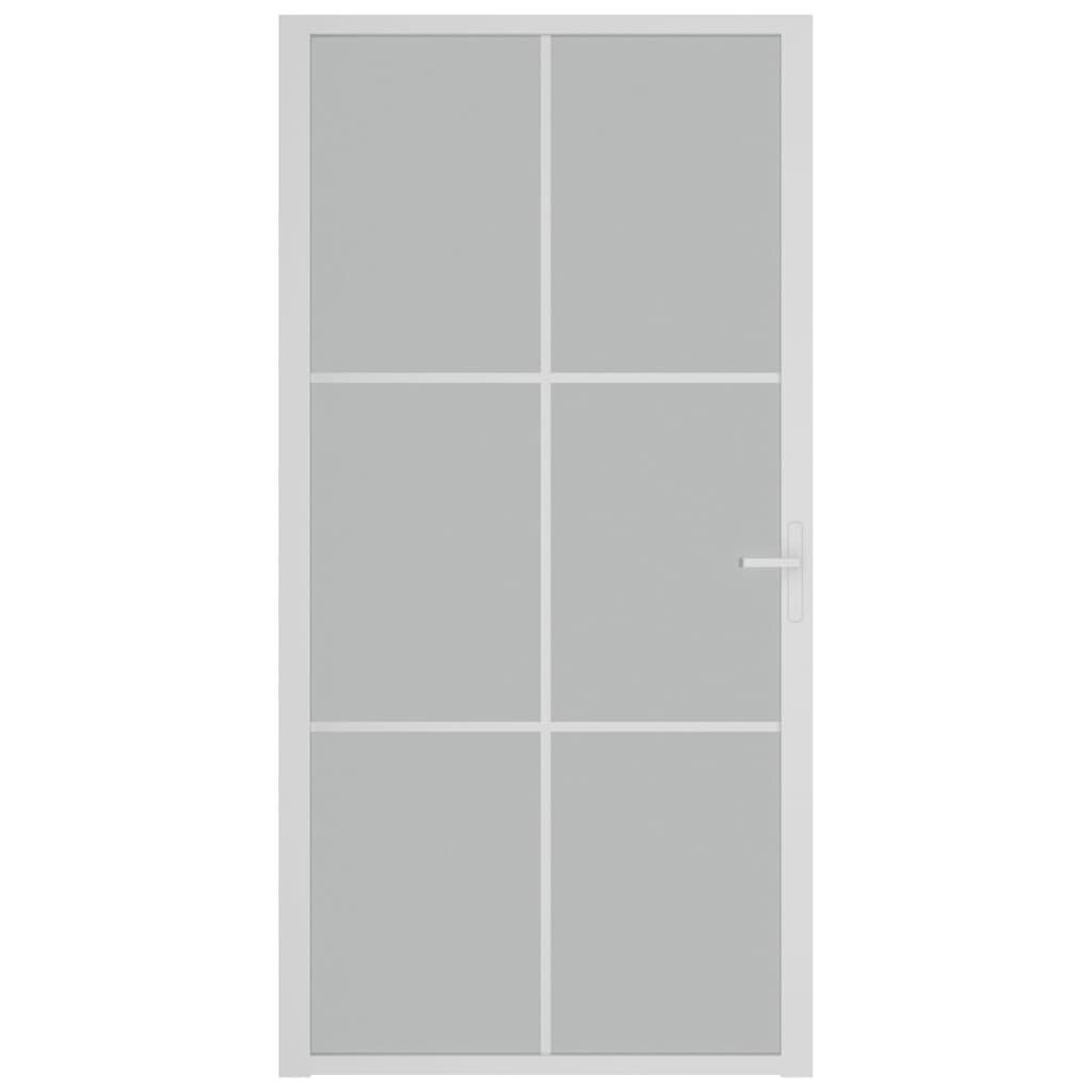 vidaXL siseuks, 102,5 x 201,5 cm, valge, matt klaas ja alumiinium hind ja info | Siseuksed | kaup24.ee