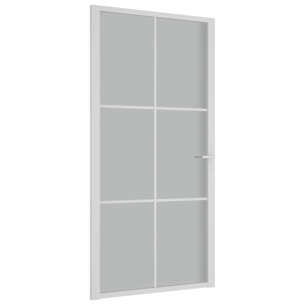 vidaXL siseuks, 102,5 x 201,5 cm, valge, matt klaas ja alumiinium hind ja info | Siseuksed | kaup24.ee