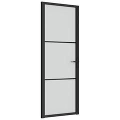 vidaXL siseuks, 76 x 201,5 cm, must, matt klaas ja alumiinium hind ja info | Siseuksed | kaup24.ee