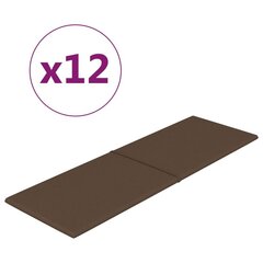 vidaXL seinapaneelid 12 tk, pruun, 90 x 30 cm, kangas, 3,24 m² hind ja info | Lae-, seinakaunistus elemendid | kaup24.ee