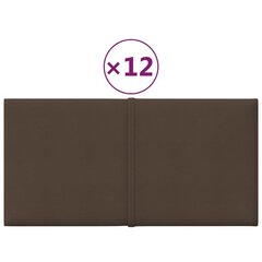 vidaXL seinapaneelid 12 tk, pruun, 30 x 15 cm, kangas, 0,54 m² hind ja info | Lae-, seinakaunistus elemendid | kaup24.ee