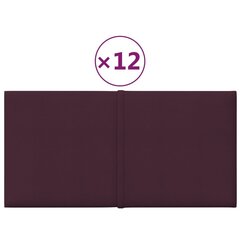 vidaXL seinapaneelid 12 tk, lilla, 30x15 cm, kangas, 0,54 m² цена и информация | Элементы декора для стен, потолка | kaup24.ee