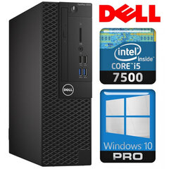 DELL 3050 SFF i5-7500/16 ГБ/SSD 250 ГБ/Win10 Pro ПРОДЛЕНИЕ цена и информация | Стационарные компьютеры | kaup24.ee