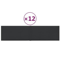 vidaXL seinapaneelid 12 tk, must, 60 x 15 cm, kangas, 1,08 m² цена и информация | Элементы декора для стен, потолка | kaup24.ee