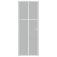 vidaXL siseuks, 76 x 201,5 cm cm, valge, matt klaas ja alumiinium цена и информация | Внутренние двери | kaup24.ee