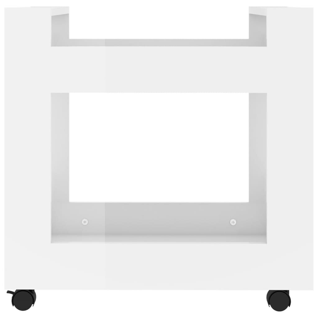 vidaXL lauakäru, kõrgläikega, valge 60x45x60 cm tehispuit цена и информация | Riiulid | kaup24.ee