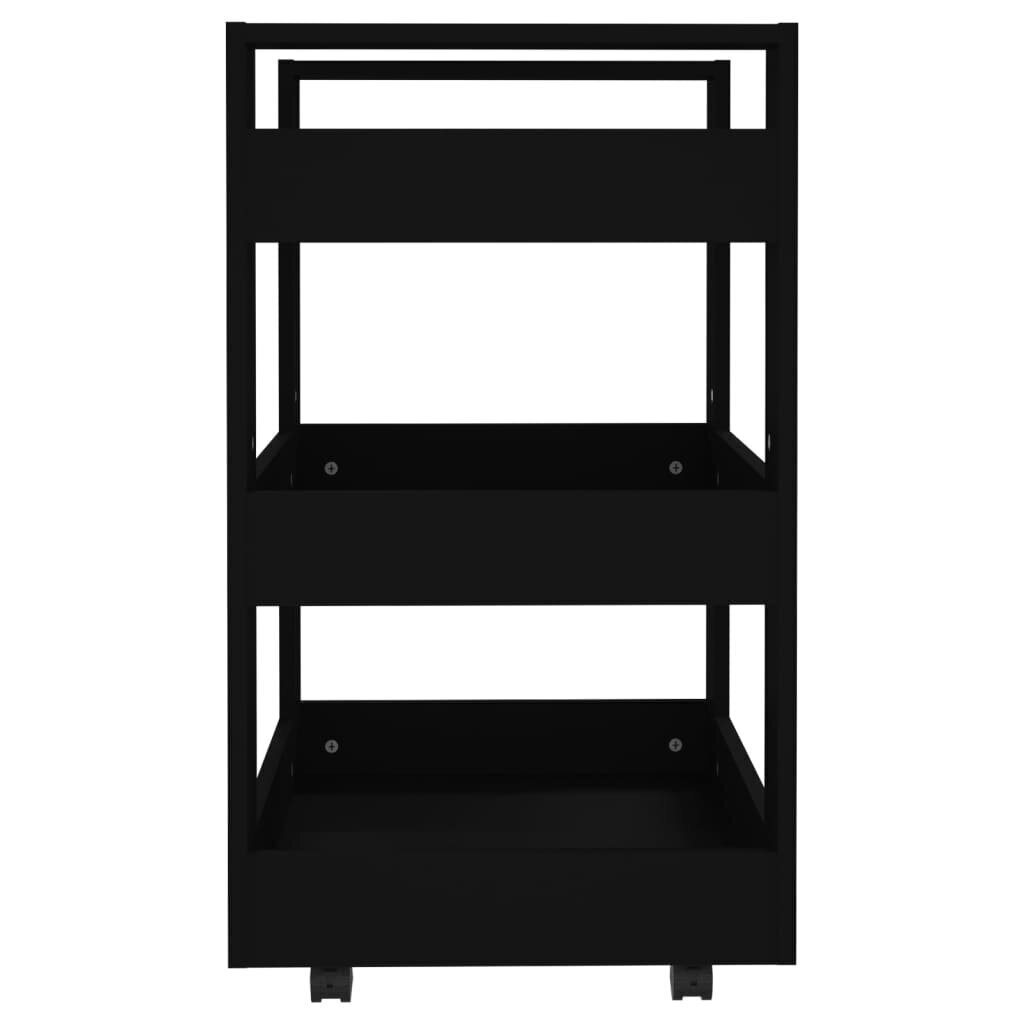 vidaXL köögikäru, must, 60 x 45 x 80 cm, tehispuit hind ja info | Riiulid | kaup24.ee
