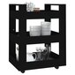vidaXL köögikäru, must, 60 x 45 x 80 cm, tehispuit hind ja info | Riiulid | kaup24.ee