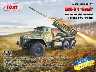Liimitav mudel Icm 72707 Mlrs of the Armed Forces of Ukraine BM-21 "Grad" 1/72 hind ja info | Liimitavad mudelid | kaup24.ee