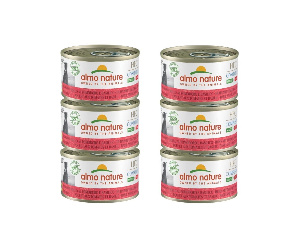 Koerakonserv Almo Nature HFC Complete Made In Italy, kana tomatite ja basiilikuga, 6x95 g hind ja info | Konservid koertele | kaup24.ee