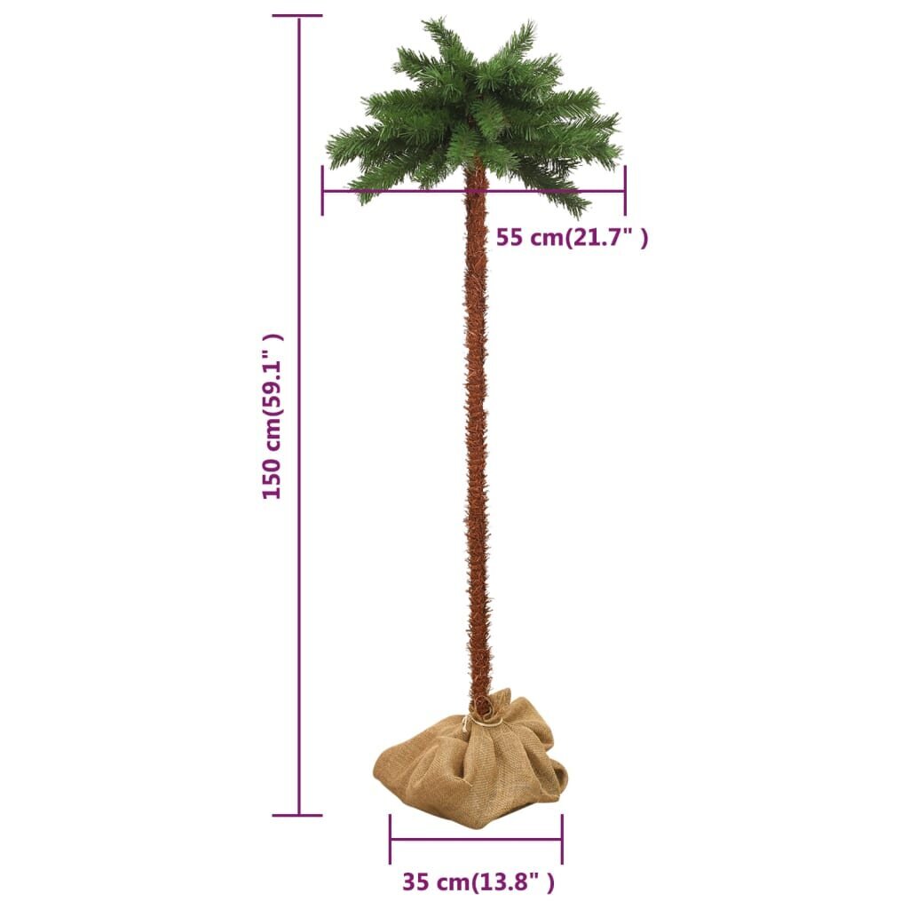 vidaXL kunstpalm LEDidega, 150 cm hind ja info | Jõulukaunistused | kaup24.ee