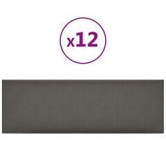 vidaXL seinapaneelid 12 tk, hall, 90 x 30 cm, kunstnahk, 3,24 m² hind ja info | Lae-, seinakaunistus elemendid | kaup24.ee