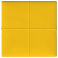 vidaXL seinapaneelid 12 tk, kollane, 30 x 30 cm, samet, 1,08 m² hind ja info | Lae-, seinakaunistus elemendid | kaup24.ee