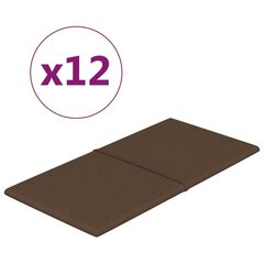 vidaXL seinapaneelid 12 tk, pruun, 60 x 30 cm, kangas, 2,16 m² цена и информация | Элементы декора для стен, потолка | kaup24.ee