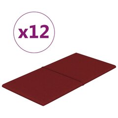 vidaXL seinapaneelid 12 tk, veinipunane, 60 x 30 cm, kangas, 2,16 m² hind ja info | Lae-, seinakaunistus elemendid | kaup24.ee