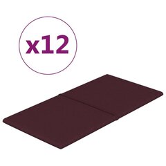 vidaXL seinapaneelid 12 tk, lilla, 60 x 30 cm, kangas, 2,16 m² цена и информация | Элементы декора для стен, потолка | kaup24.ee