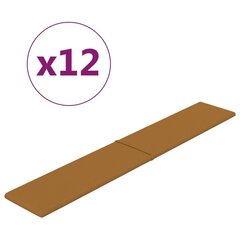 vidaXL seinapaneelid 12 tk, pruun, 90 x 15 cm, samet, 1,62 m² цена и информация | Элементы декора для стен, потолка | kaup24.ee