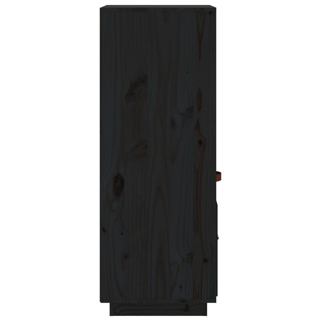 vidaXL kõrge kapp, must, 34 x 40 x 108,5 cm, männipuit hind ja info | Kummutid | kaup24.ee