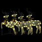 vidaXL jõulu põhjapõdrad 4 tk kuldne, 80 LEDi цена и информация | Jõulukaunistused | kaup24.ee