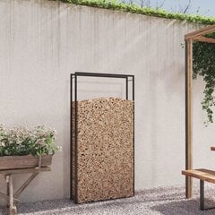 vidaXL küttepuude rest, mattmust, 110x28x214 cm, teras цена и информация | Принадлежности для отопительного оборудования | kaup24.ee