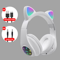 Juhtmeta RGB kõrvaklapid LED kassikõrvadega, M2 цена и информация | Наушники | kaup24.ee